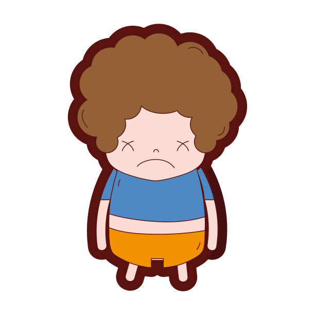 长着卷头发和愁容的肤色男孩图片下载