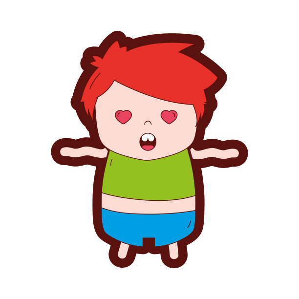 线颜色男孩的发型设计和在爱的脸图片下载