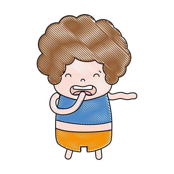 一个满脸厌恶的卷发男孩图片下载