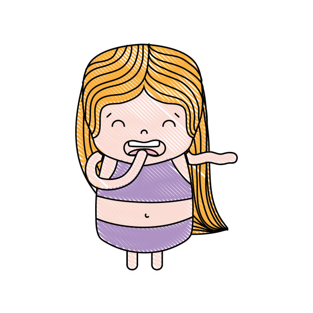 满脸厌恶的长头发女孩图片下载