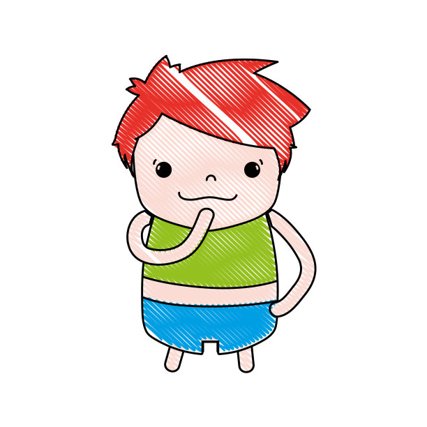 磨男孩的发型设计和思考的脸图片下载