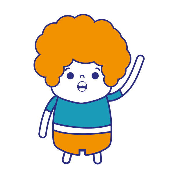 五颜六色的男孩，卷头发和惊奇的脸图片下载