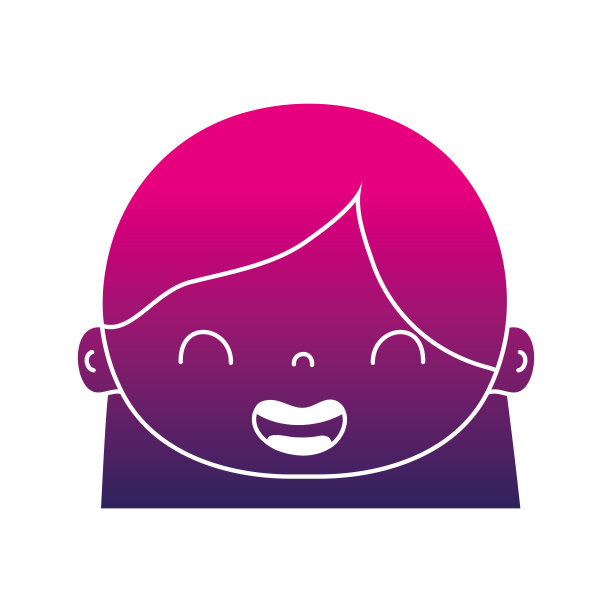 剪影微笑头像女孩头与发型图片下载