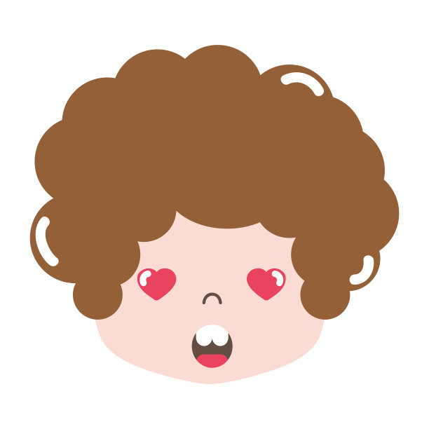 全色男孩头，卷曲的头发和爱的脸图片下载