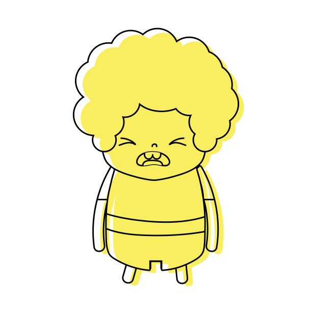 一头卷发，一脸怜悯的彩色男孩图片下载