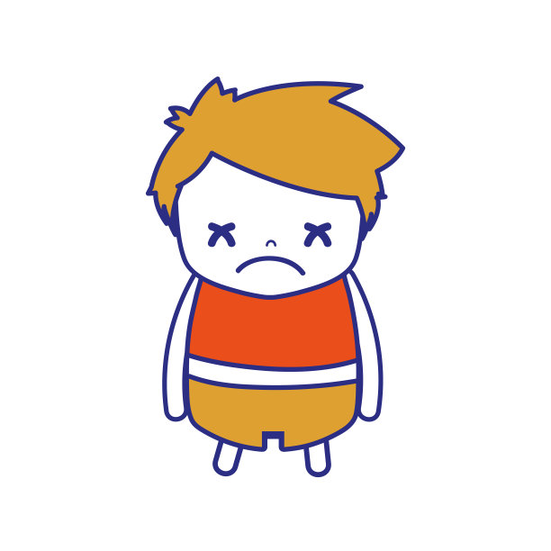 彩色男孩的发型设计和悲伤的脸图片下载