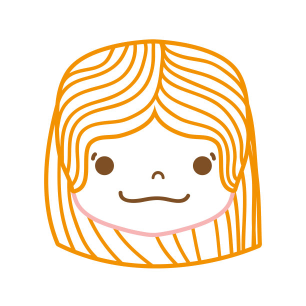 颜色线女孩的头与发型和快乐的脸图片下载