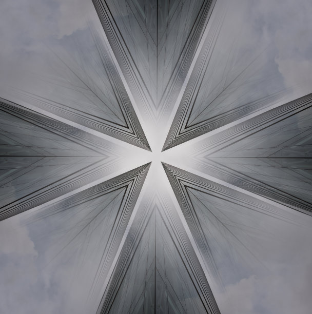 虚幻，抽象的设计/图案，商业建筑的一部分，角落，忧郁的天空图片下载