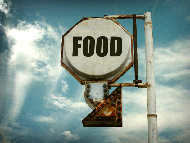 霓虹灯食品标志图片下载