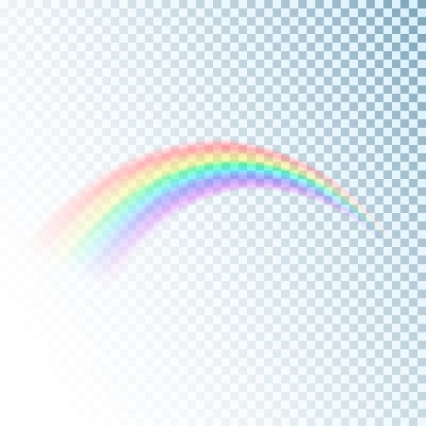 彩虹图标。色彩鲜艳的灯光和明亮的设计元素作装饰。抽象的彩虹的形象。矢量插图孤立在透明背景上素材图片