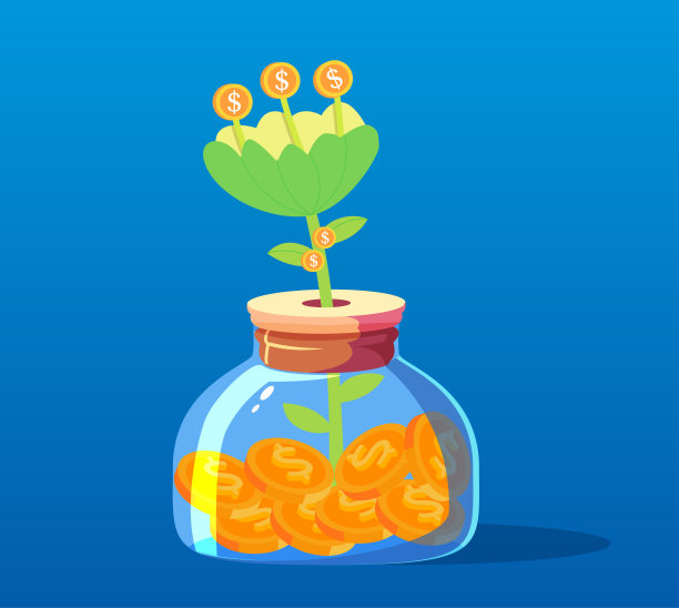 存钱罐里的钱发芽了图片下载