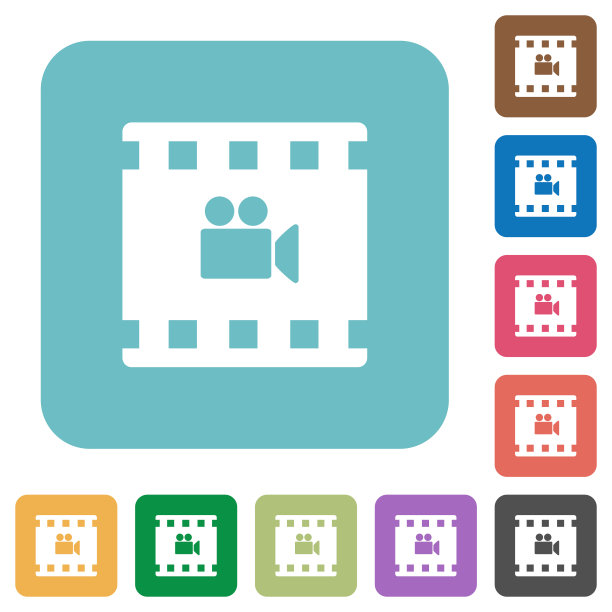 电影拍摄圆形方形平面图标图片下载