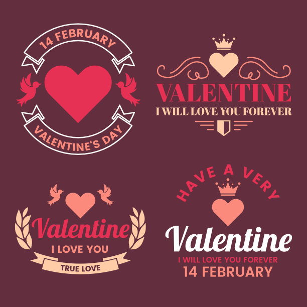 情人模板旗帜矢量背景旗帜图片下载