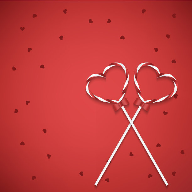 情人节的心形棒棒糖素材图片