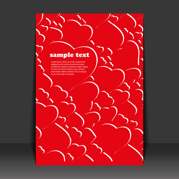 宣传册，贺卡设计模板情人节图片下载