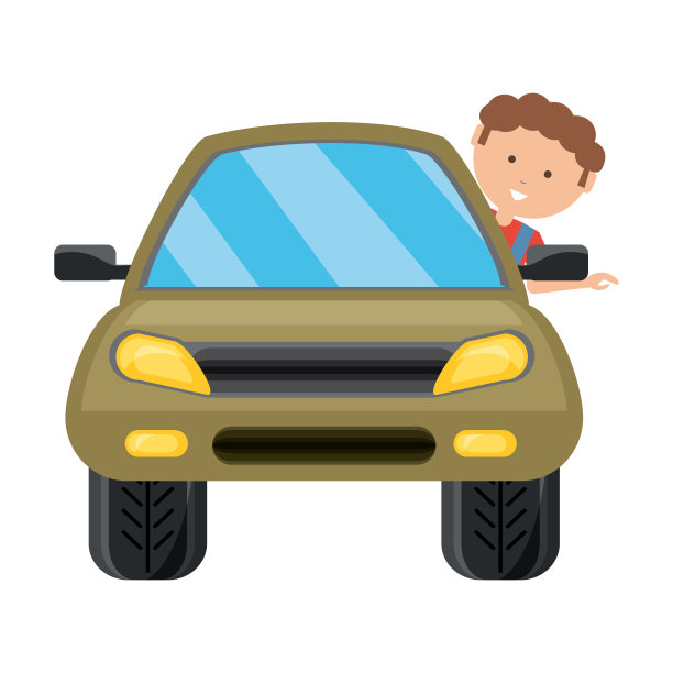 卡通机械师和汽车图标图片下载