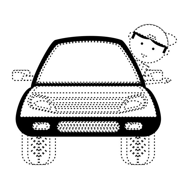 卡通机械师和汽车图标图片下载