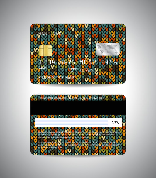 矢量信用卡圣诞编织背景图片下载