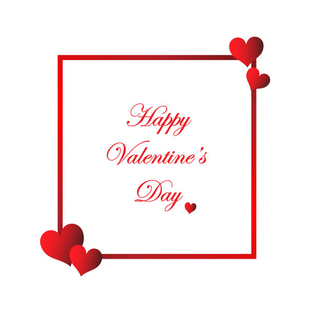 情人节卡片与白色背景与文本横幅图片下载