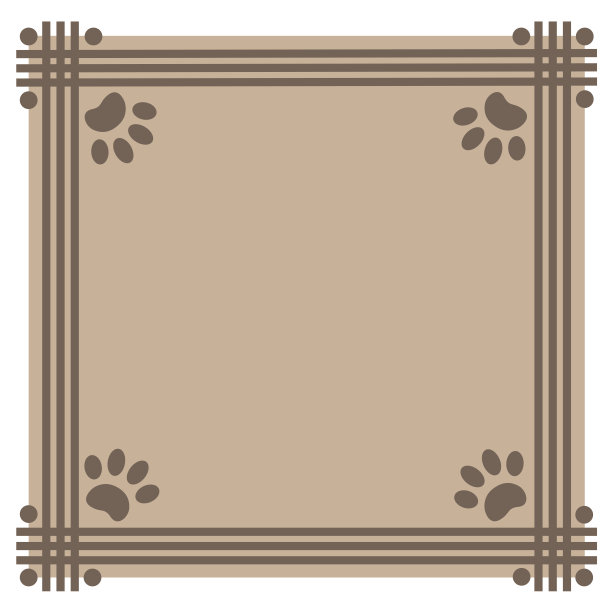 框架米色背景与爪印动物图片下载