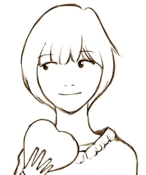 一个有心形印记的女人图片下载