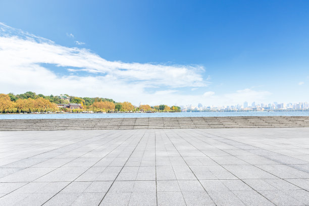 杭州西侧夜景和城市广场景观图片下载