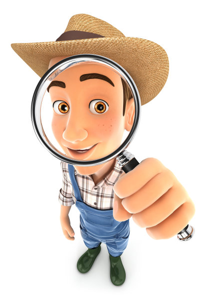 3d农民看一个放大镜图片下载