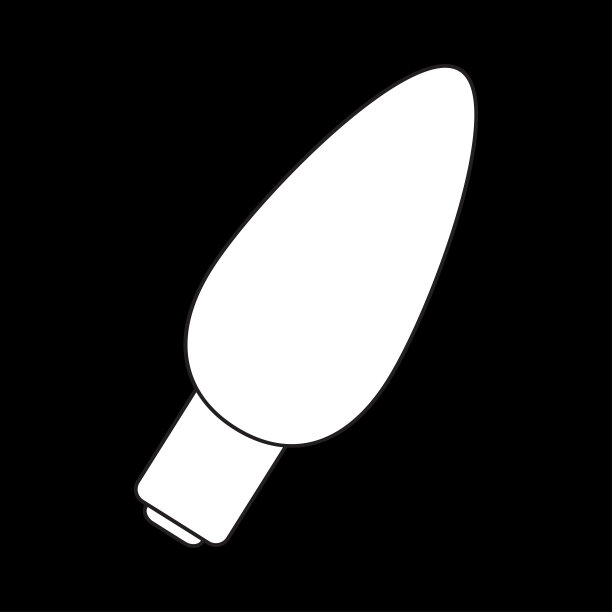 灯泡，花环轮廓圣诞设计孤立在黑色的背景图片下载