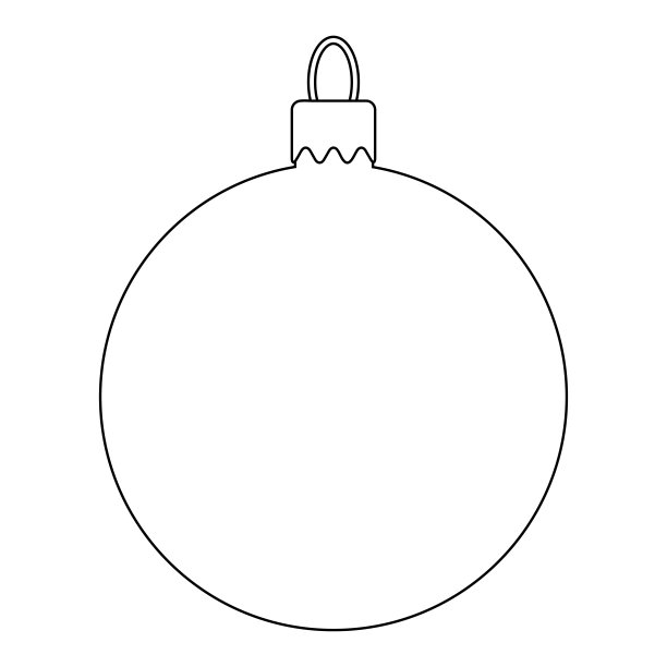 简单的装饰物轮廓圣诞树孤立在白色的背景图片下载