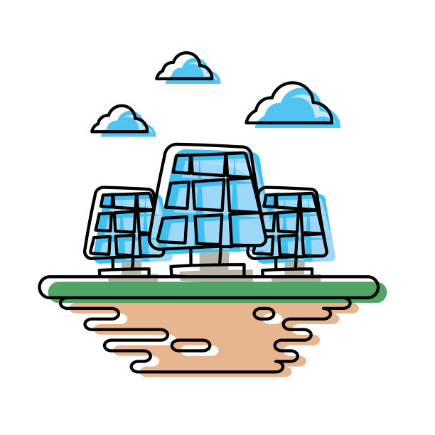 地面上的太阳能电池板图片下载