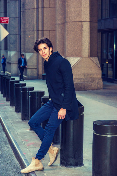 纽约美国男装街休闲时尚。图片下载