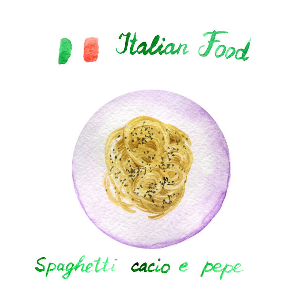 水彩绘画面食图片下载