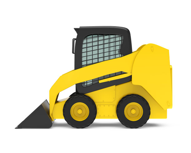 打滑驾驶装载机孤立图片下载