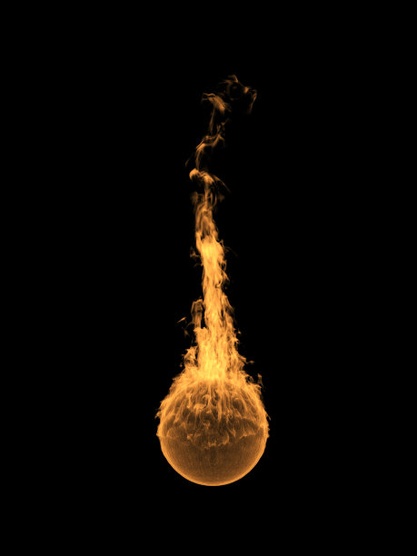 火球在黑色背景素材图片