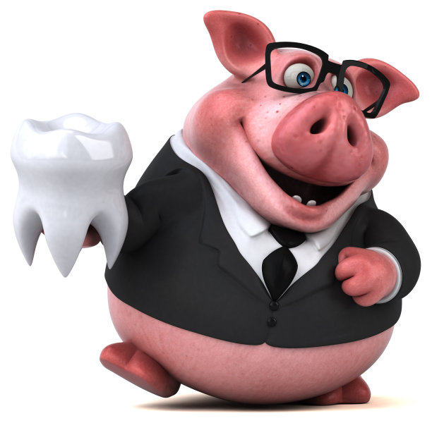 有趣的猪- 3D插图图片下载