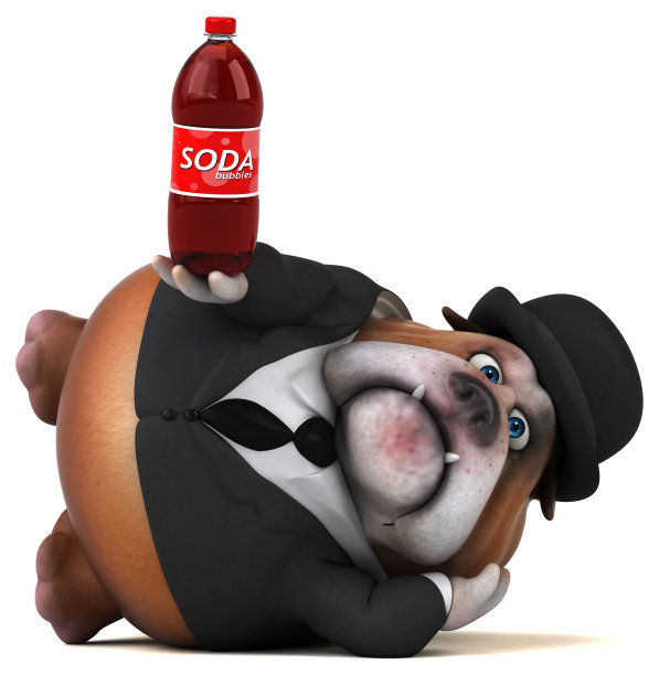 有趣的斗牛犬- 3D插图图片下载