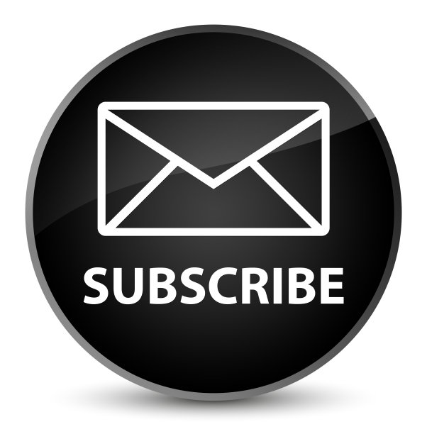 订阅(电子邮件图标)优雅的黑色圆形按钮图片下载