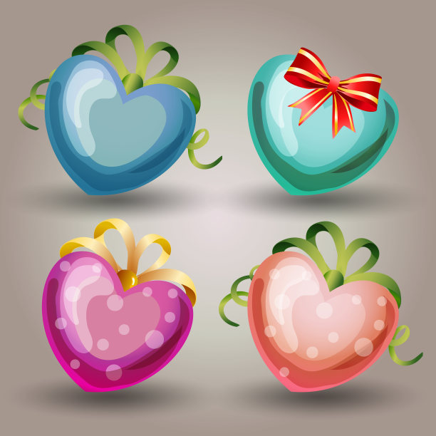 四心情人节标志集图片下载