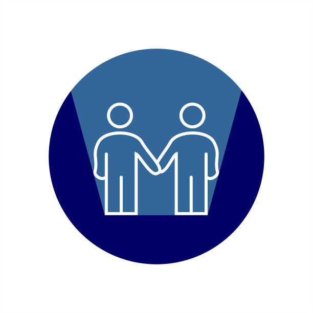 联系业务人员。线条图标与长影子。图片下载