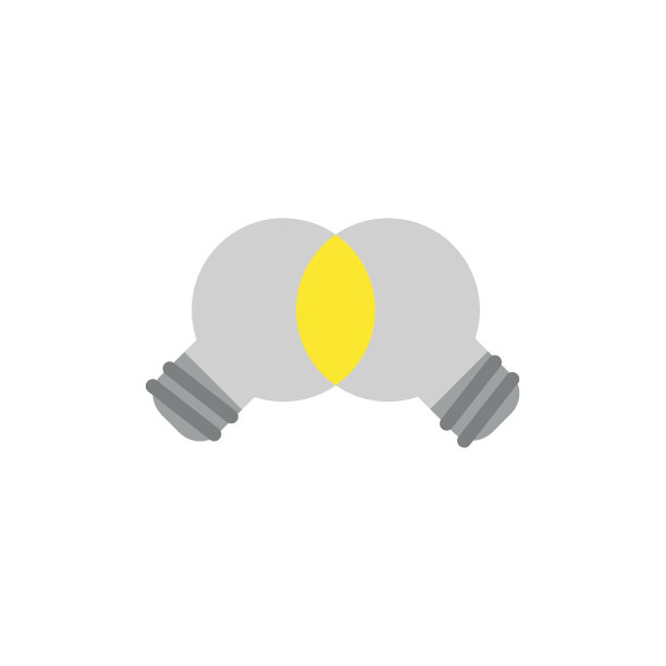 平面设计风格矢量概念的统一理念，让灯泡和灯泡发光，好主意图片下载