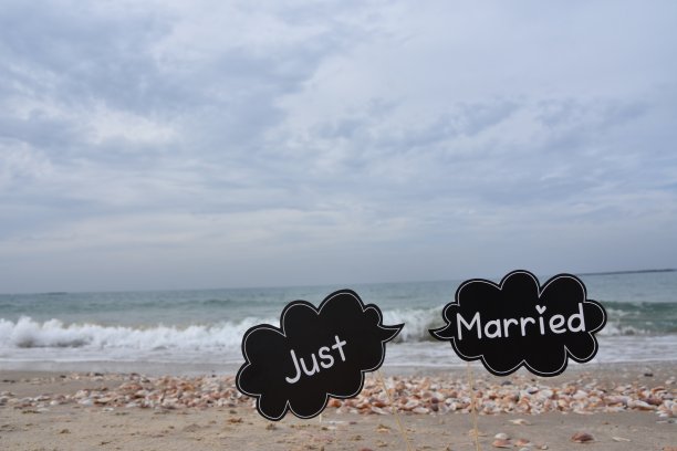 海滩上的婚礼道具图片下载