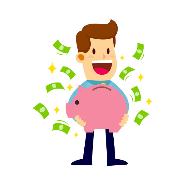 拿着存钱罐的商人图片下载