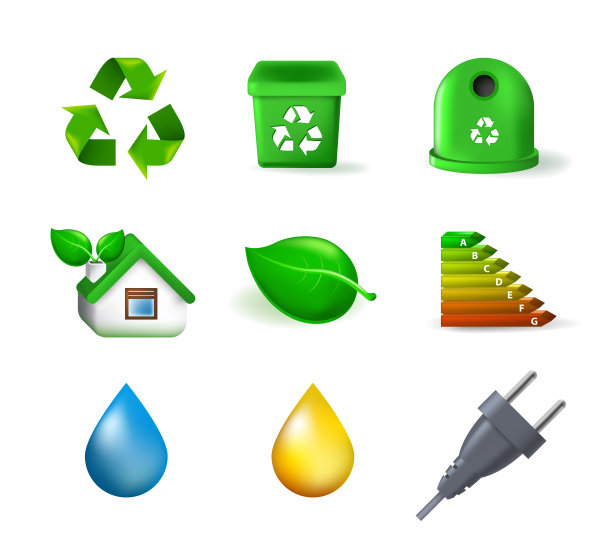 白色背景上的生态元素图片下载