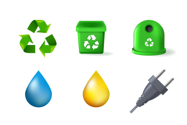 白色背景上的生态元素图片下载