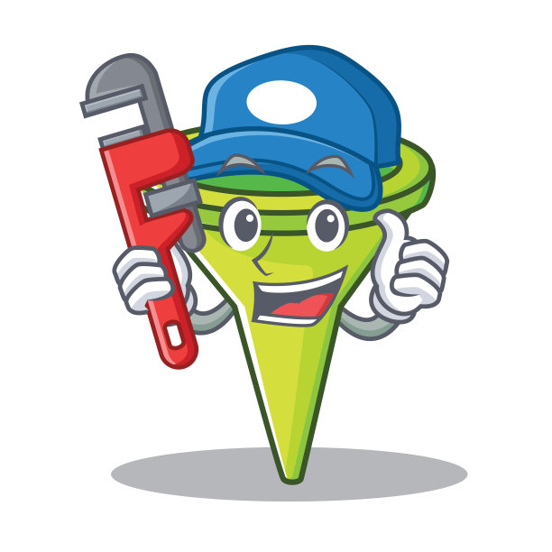 管道工漏斗人物卡通风格图片下载