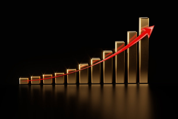 黑色表面上有红色箭头的财务图表图片下载