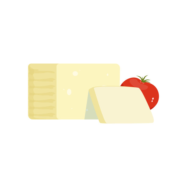 传统的希腊菲达奶酪由绵羊和山羊奶制成。奶产品。平面设计的贴纸，促销海报，横幅或传单的杂货店。平面向量的设计图片下载