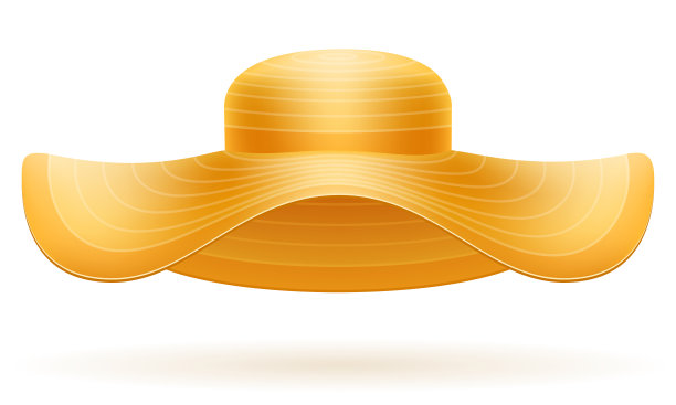 沙滩帽为女性股票矢量插图素材图片