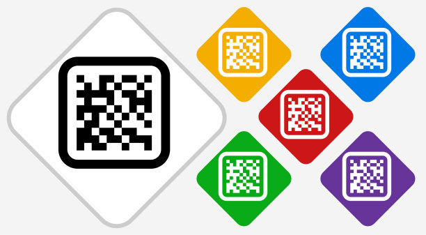 条码颜色钻石矢量图标图片下载