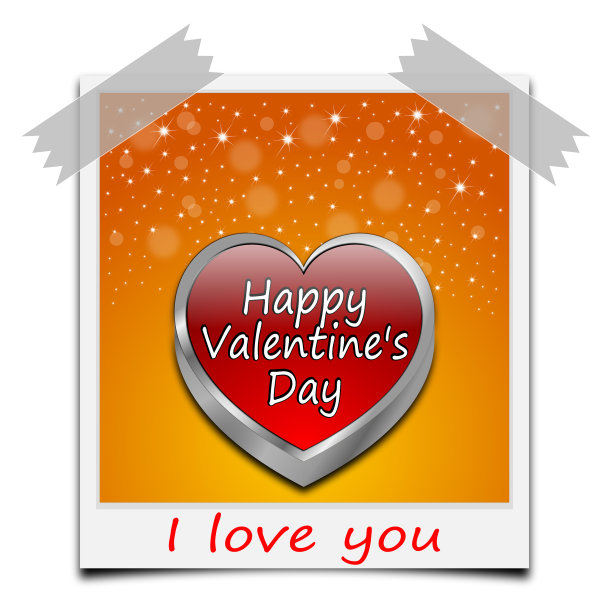 情人节快乐即时照片- 3d插图图片下载